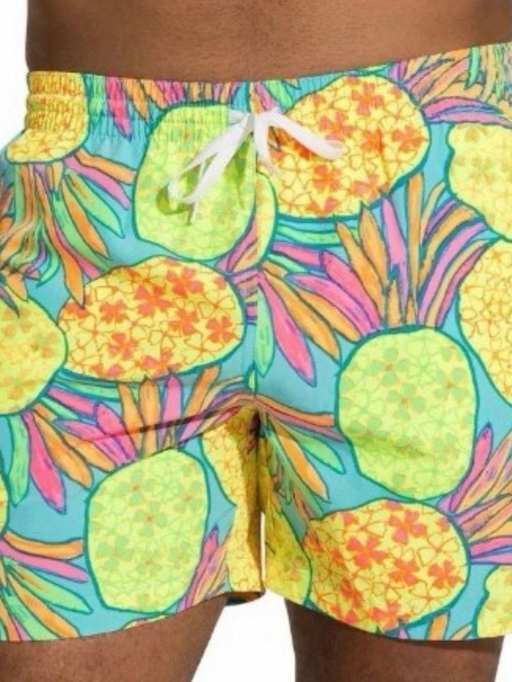 chubbies The Hooligans” classic Swim Trunks in Blue & yellow floral pineapple XX